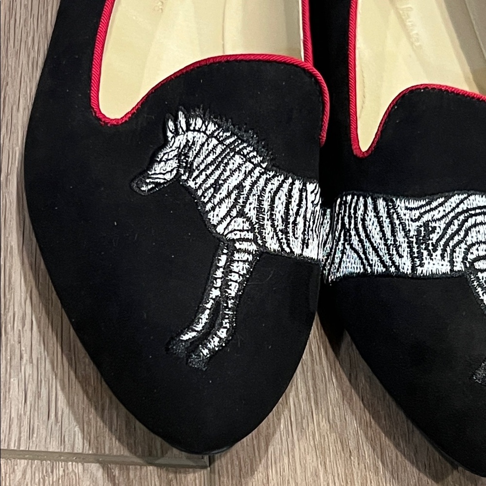 New in Box Wild Diva Lounge Black and White Zebra Flats Slip-on Size 7 - Picture 3 of 11